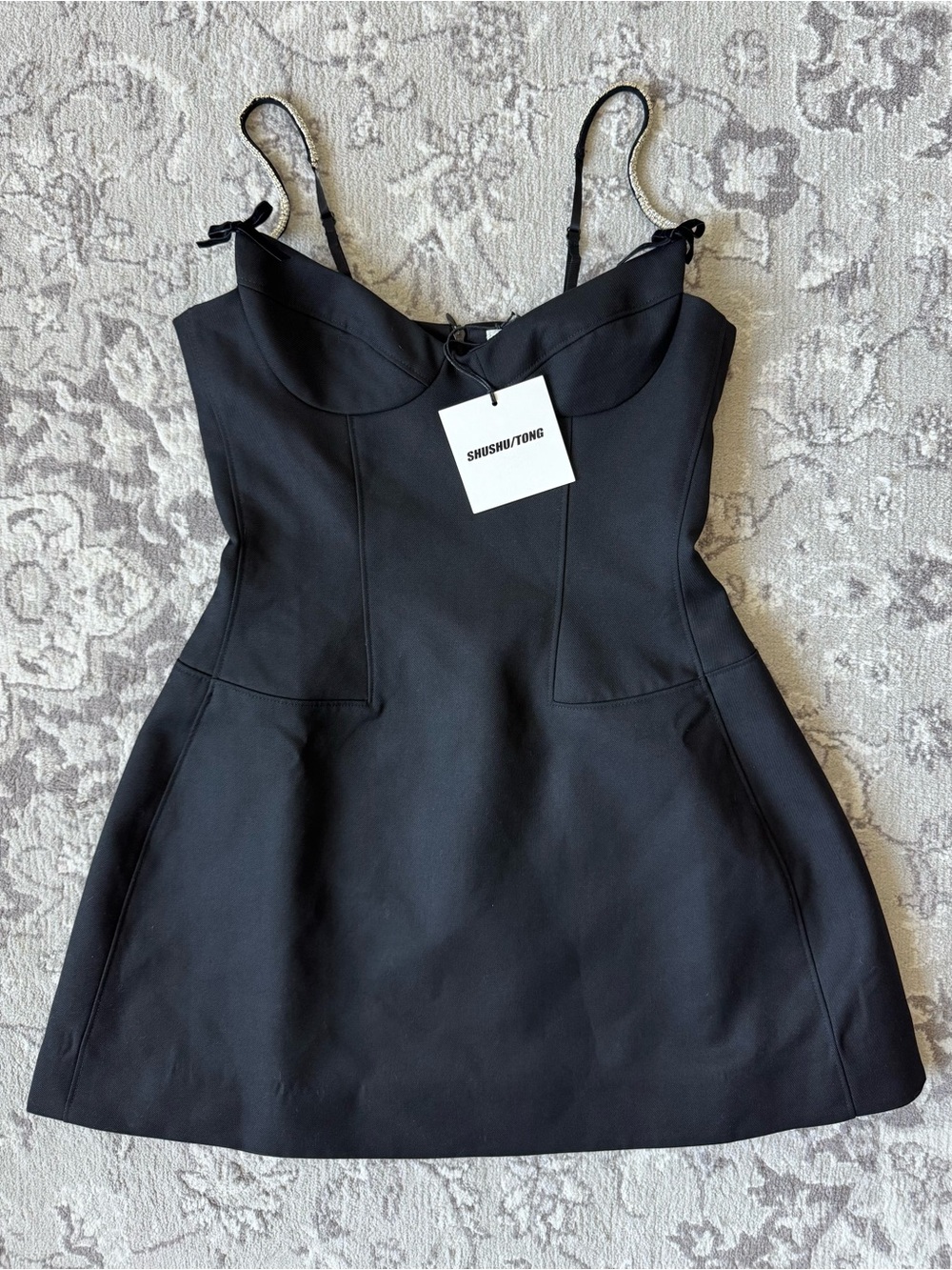 ShuShu/Tong Bodice Top Mini Dress with Jewelled  Chain-Strap Detail - Size 8/M - Picture 2 of 10